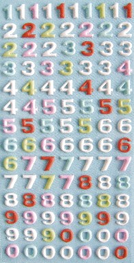 Softy Stickers Zahlen, pastell und bunt